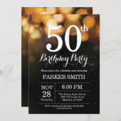 50e anniversaire Invitation Parties scintillant d' (Devant / Derrière)