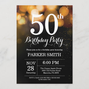 50e anniversaire Invitation Parties scintillant d'