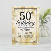 50e anniversaire Invitation Parties scintillant d' (Debout devant)