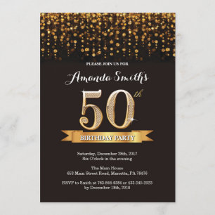50e anniversaire Invitation Parties scintillant no