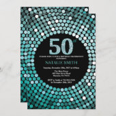 50e anniversaire Invitation Parties scintillant no (Devant / Derrière)