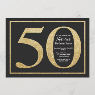 50e anniversaire Invitation Parties scintillant or