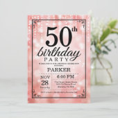 50e anniversaire Invitation Parties scintillant ro (Debout devant)