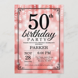 50e anniversaire Invitation Parties scintillant ro