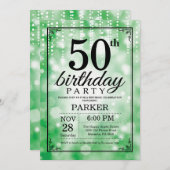 50e anniversaire Invitation Parties scintillant ve (Devant / Derrière)