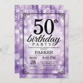 50e anniversaire Invitation Parties scintillant vi (Devant / Derrière)