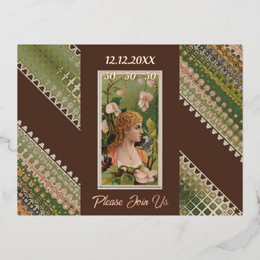 50e anniversaire Invitation personnalisée Beautés  (Recto)