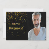 50e anniversaire invitation photo hommes noirs (Devant)