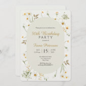 50e anniversaire invitation pour elle (Devant / Derrière)