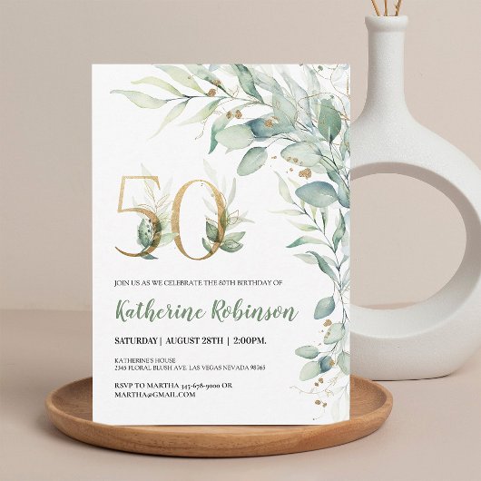 50e anniversaire invitation pour son anniversaire 