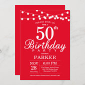 50e anniversaire Invitation Rouge (Devant / Derrière)