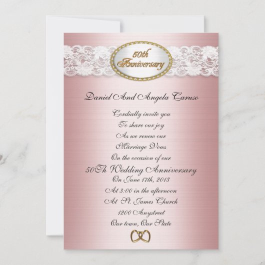 50e anniversaire Invitation traditionnelle (Devant)