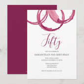 50e anniversaire Invitations Adulte Wine Party (Devant / Derrière)