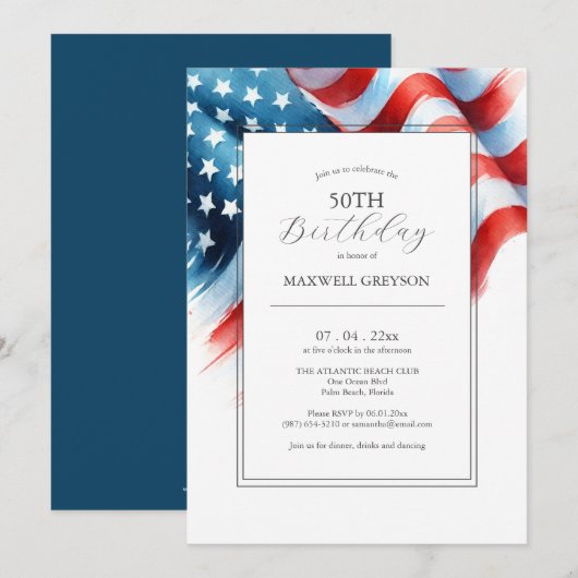 50e anniversaire Invitations Am (Devant / Derrière)