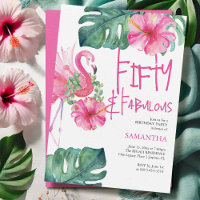 50e anniversaire Invitations Aquarelles tropicales