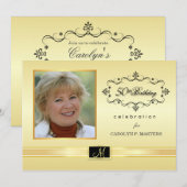 50e anniversaire Invitations avec photo (Devant / Derrière)
