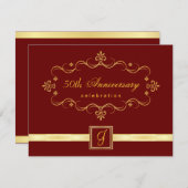 50e anniversaire - Invitations de monogrammes (Devant / Derrière)