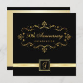 50e anniversaire - Invitations de monogrammes (Devant / Derrière)