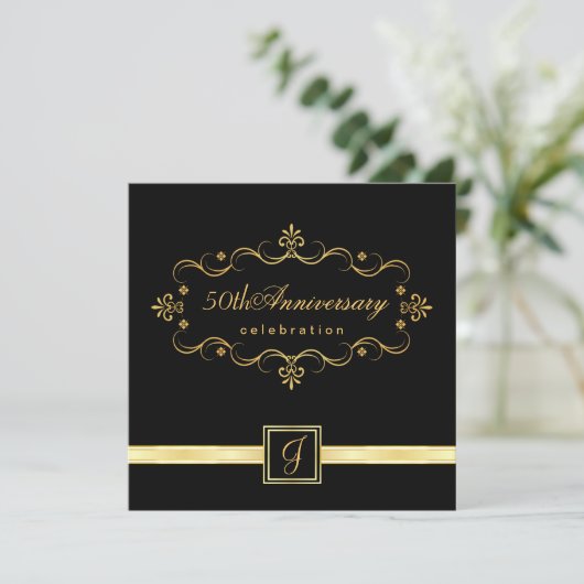 50e anniversaire - Invitations de monogrammes (Debout devant)