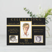50e anniversaire Invitations de photos de Tri (Debout devant)