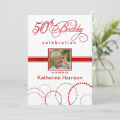 50e anniversaire Invitations photo - avec Monogram (Debout devant)