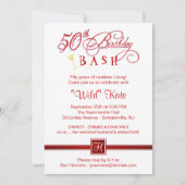 50e anniversaire Invitations photo - avec Monogram (Dos)