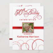 50e anniversaire Invitations photo - avec Monogram (Devant / Derrière)