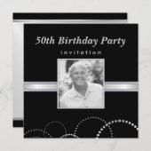 50e anniversaire - Invitations photo personnalisée (Devant / Derrière)