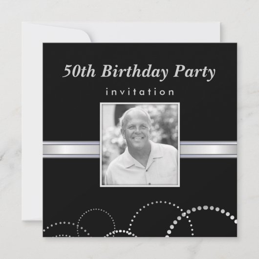 50e anniversaire - Invitations photo personnalisée (Devant)