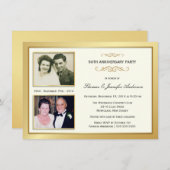 50e anniversaire Invitations photos passées et pré (Devant / Derrière)