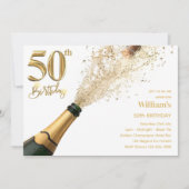 50E ANNIVERSAIRE INVITATIONS POUR LUI - CHAMPAGNE  (Devant)