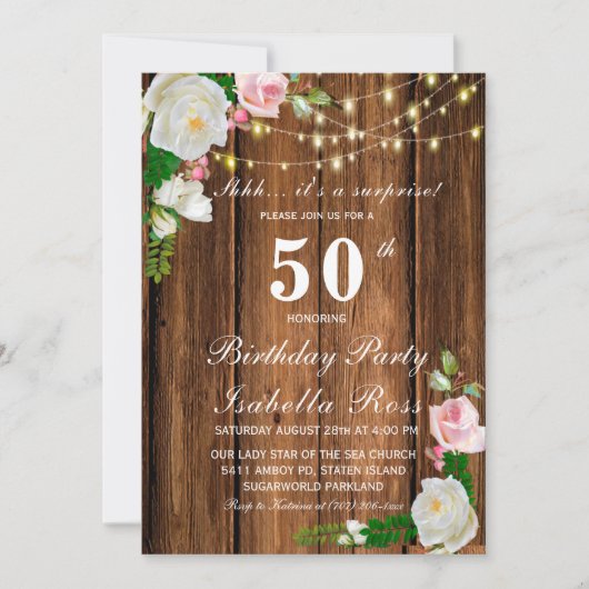 50e anniversaire Invitations surprise (Devant)