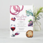 50e anniversaire Invitations thème du vin (Debout devant)