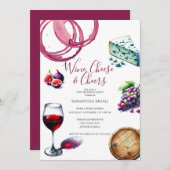 50e anniversaire Invitations thème du vin (Devant / Derrière)