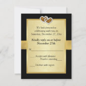 50e Anniversaire Joined Hearts 2 Mariage RSVP (Dos)