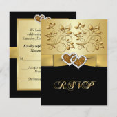 50e Anniversaire Joined Hearts 2 Mariage RSVP (Devant / Derrière)