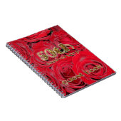 50e Anniversaire Livre d'invité Gold Red Roses Flo (Côté Droit)