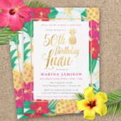 50e anniversaire Luau Invitations | Rose & Or