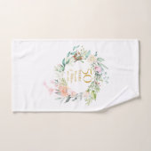 50e anniversaire Mariage d'or Aquarelle Florale (Serviette à main)