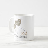 50e anniversaire mariage d'or cadeau café tasse (Devant gauche)