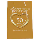 50e anniversaire mariage d'or sac cadeau photo (Devant)