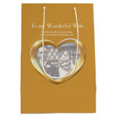 50e anniversaire mariage d'or sac cadeau photo (Dos)