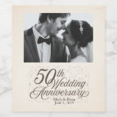 50e anniversaire Mariage Étiquette de vin personna (Étiquettes simples)