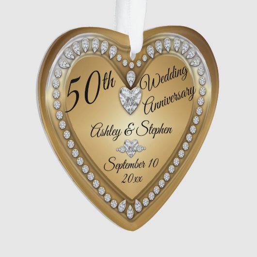 50e anniversaire Mariage Gold Diamonds Keepsaké (devant)