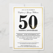 50E ANNIVERSAIRE MARIAGE INVITATIONS élégants en o (Devant)