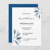 50e anniversaire marine bleu blanc invitation bota (Devant / Derrière)