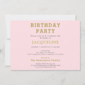 50e anniversaire Modèle photo 1972 Invitation rose (Dos)