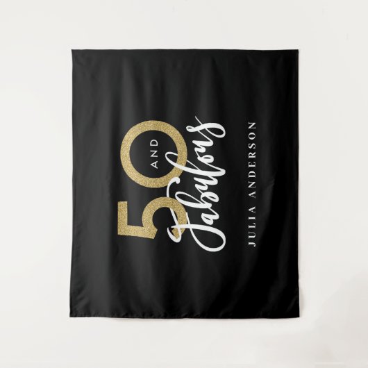 50e anniversaire moderne noir et or tapisserie élé (Devant)