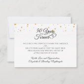 50e Anniversaire Monogrammes Coeurs Or Merci (Dos)