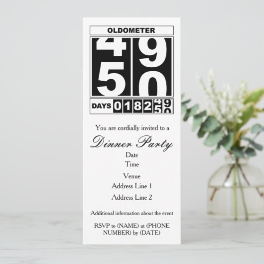 50e anniversaire Oldometer Invitation (Debout devant)